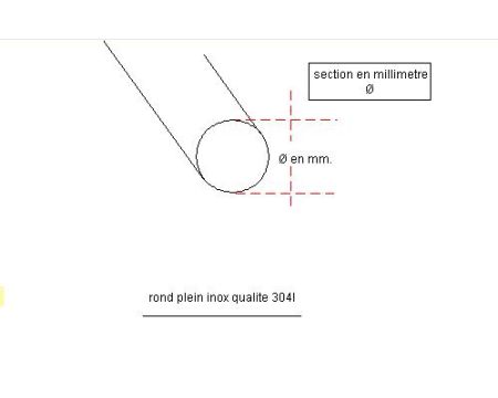 FER ROND INOX PLEIN ETIRE Ø 40 MM QUALITE 304L
