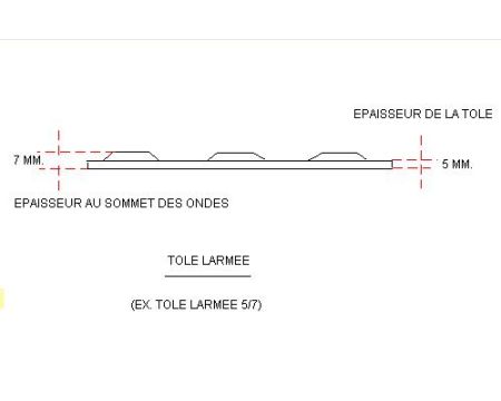 TOLE LARMEE EP. 3/5 ACIER NOIR