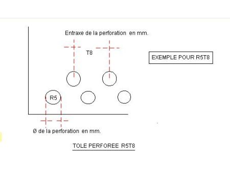 TOLE PERFOREE R20T28 1000X2000 EP 2 MM ACIER NOIR