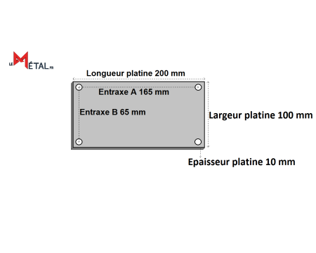 Platine rectangle percée 100x200x10