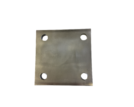 Platine inox carrée percée 100x100x8