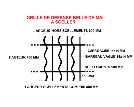 GRILLE DE DEFENSE "BELLE DE MAI" A SCELLER