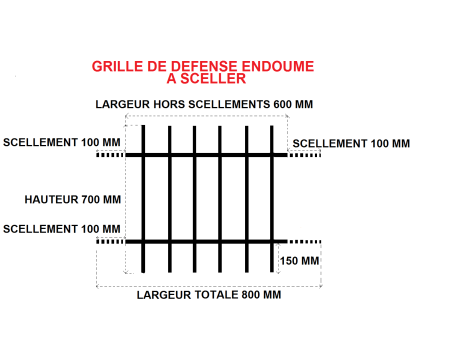 GRILLE DE DEFENSE "ENDOUME" A SCELLER