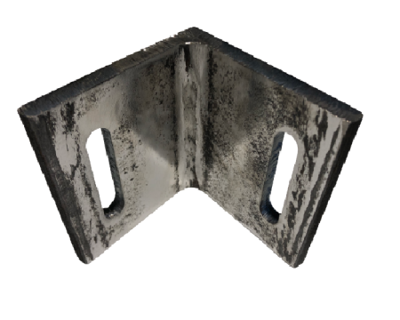 Platine d'angle 100x100x100x10 acier trous parallèles.