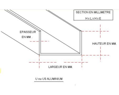 U ALUMINIUM 40 X 60 X 40 X 4 QUALITE 6060