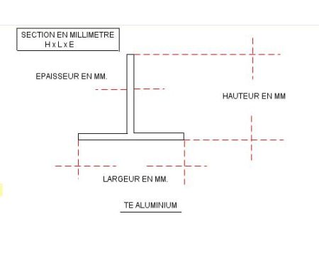 TE ALUMINIUM 40 X 40 X 4 QUALITE 6060