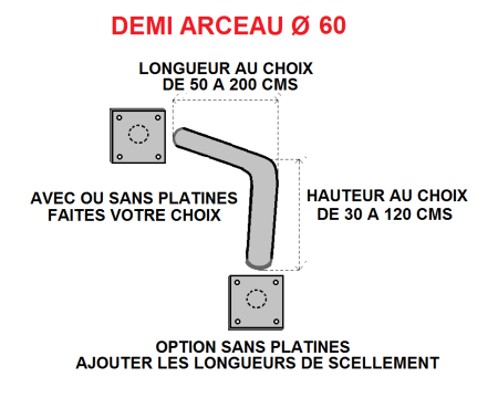 DEMI ARCEAU DE SECURITE DIAMETRE 60X2