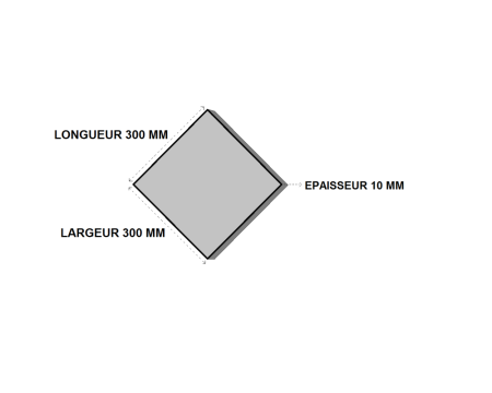 Platine acier 300x300x10 sans perçage