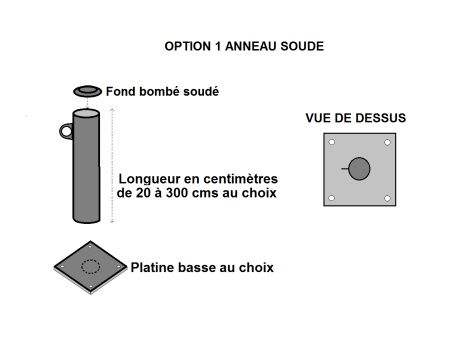 Poteaux acier rond 114,3x3