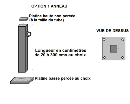 Poteaux acier carré 150x150x3