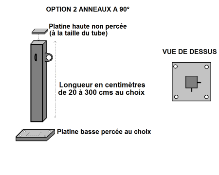 Poteaux acier carré 150x150x3