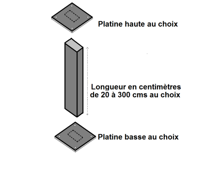 Poteau acier rectangle 150x100x5