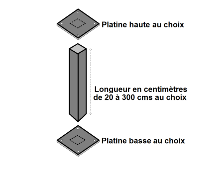 Poteau acier carré 150x150x3