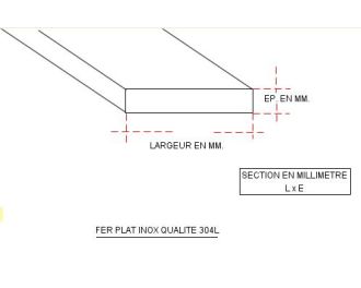 FER PLAT INOX 40 X 6 QUALITE 304L