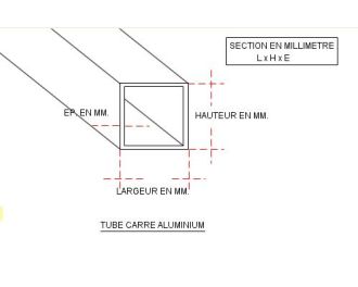 TUBE ALUMINIUM CARRE 30 X 30 X 2 QUALITE 6060