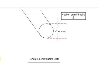 FER ROND INOX PLEIN ETIRE Ø 6 MM QUALITE 304L