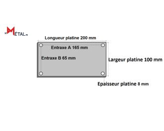 Platine rectangle percee 100x200x8