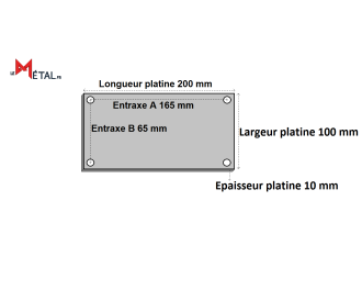 Platine rectangle percee 100x200x10