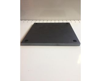 Platine carree percee 200x200x10