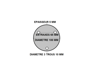 Platine ronde percee 100 x 5