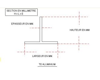 TE ALUMINIUM 40 X 40 X 4 QUALITE 6060