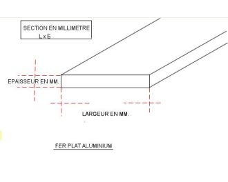 PLAT ALUMINIUM 50 X 8 QUALITE 6060