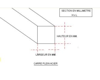 FER CARRE ACIER PLEIN 10 x 10 MM NOIR S235