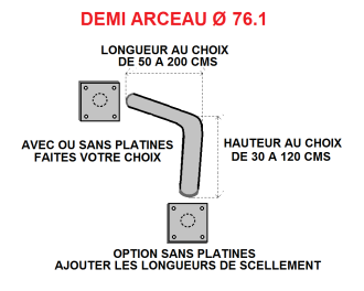 DEMI ARCEAU DE SECURITE DIAMETRE 76.1x3