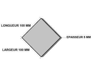 Platine acier 100x100x5 sans percage