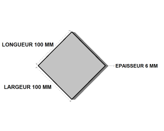 Platine acier 100x100x6 sans percage