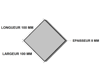 Platine acier 100x100x8 sans percage