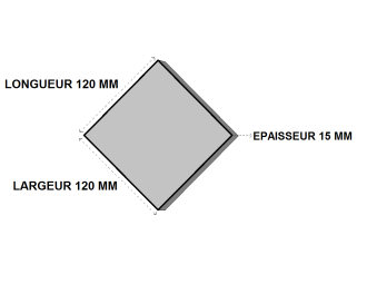 Platine acier 120x120x15 sans percage