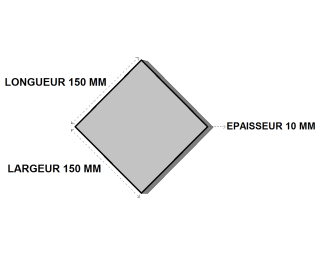 Platine acier 150x150x10 sans percage