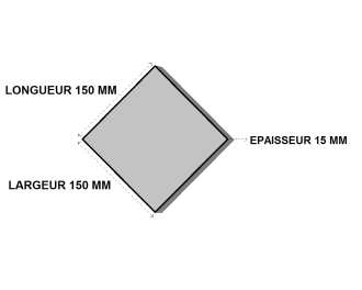 Platine acier 150x150x15 sans percage