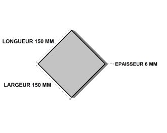 Platine acier 150x150x6 sans percage