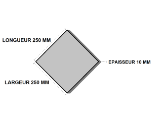 Platine acier 250x250x10 sans percage