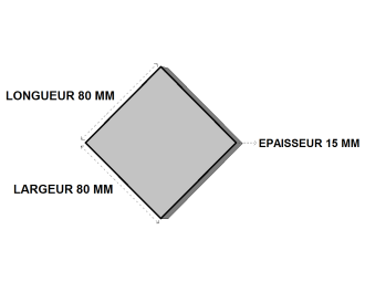 Platine acier 80x80x15 sans percage