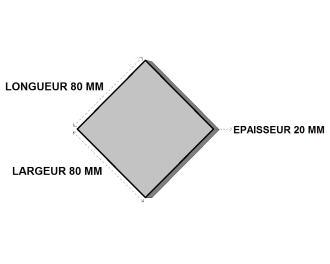 Platine acier 80x80x20 sans percage