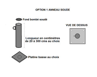 Poteaux acier rond 114,3x3