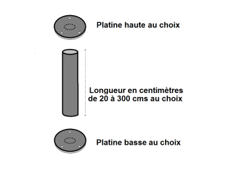 Poteau acier rond Ø 219,1x4