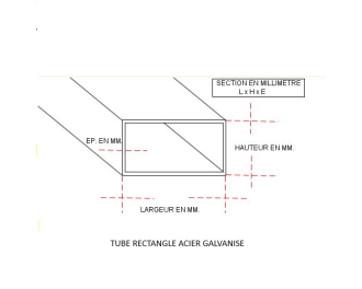 TUBE RECT. GALVA SDZ 100 X 50 X 2