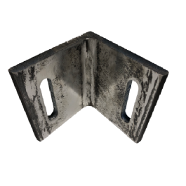 Platine d'angle 100x100x100x10 acier trous paralleles.
