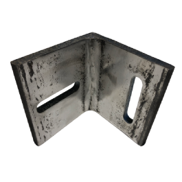 Platine d'angle 100x100x100x10 acier trous perpendiculaires.